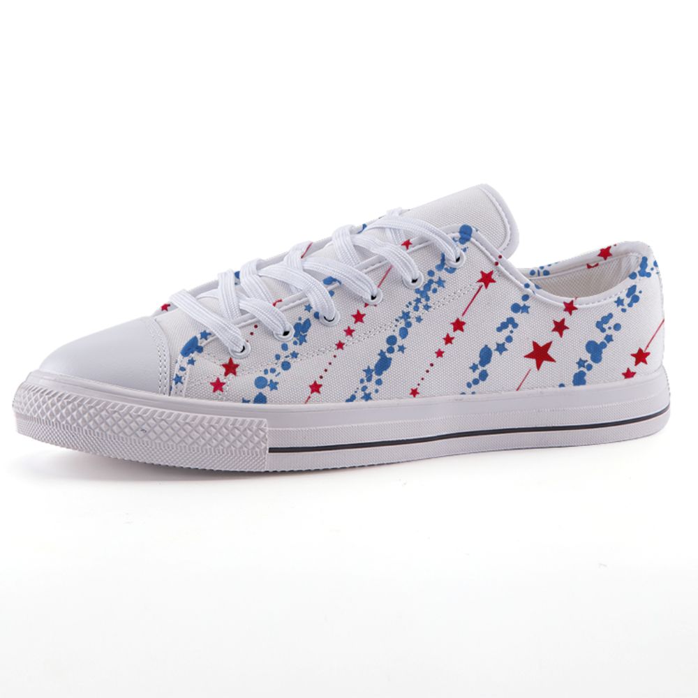 Red, White & Blue Low-top fashion canvas shoes
