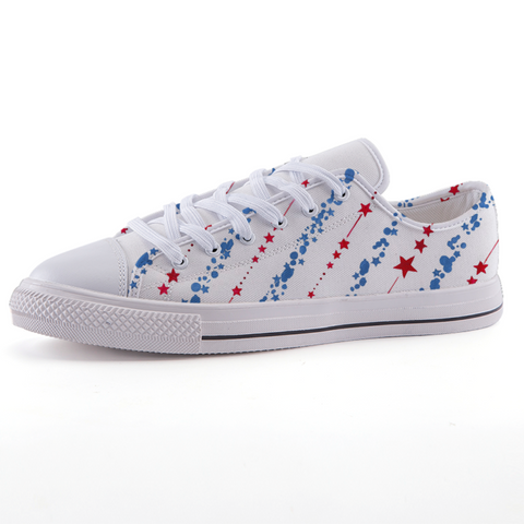 Red, White & Blue Low-top fashion canvas shoes