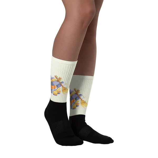 Halloween Sweeping - Black foot socks