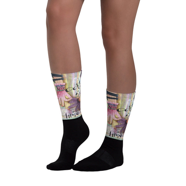 Oops a Daisy - Black foot socks