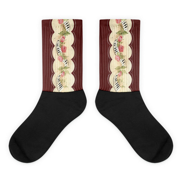 Piano Keys - Black foot socks