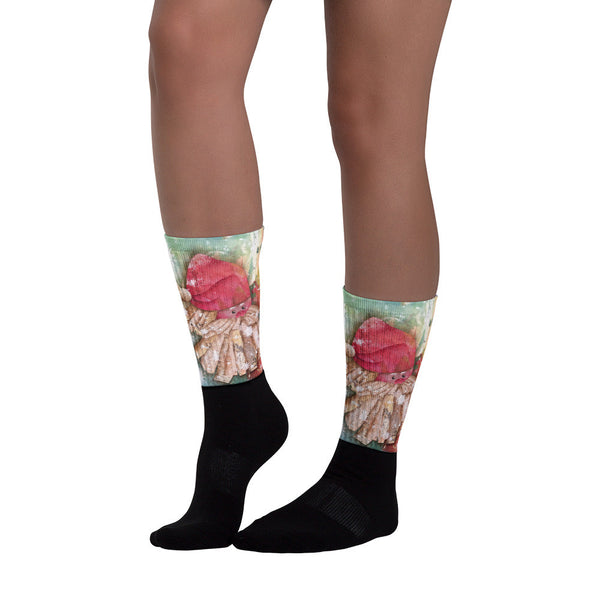 Ruffle Santa - Black foot socks