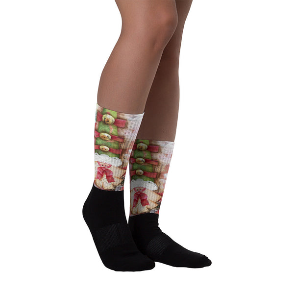 Jingle Bell Santa Hat Black foot socks