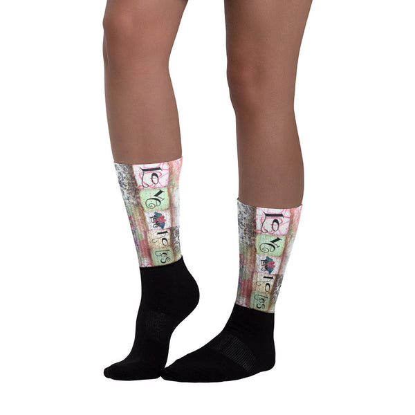 Love Notes - Black foot socks
