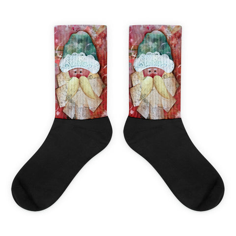 Red Santa - Black foot socks