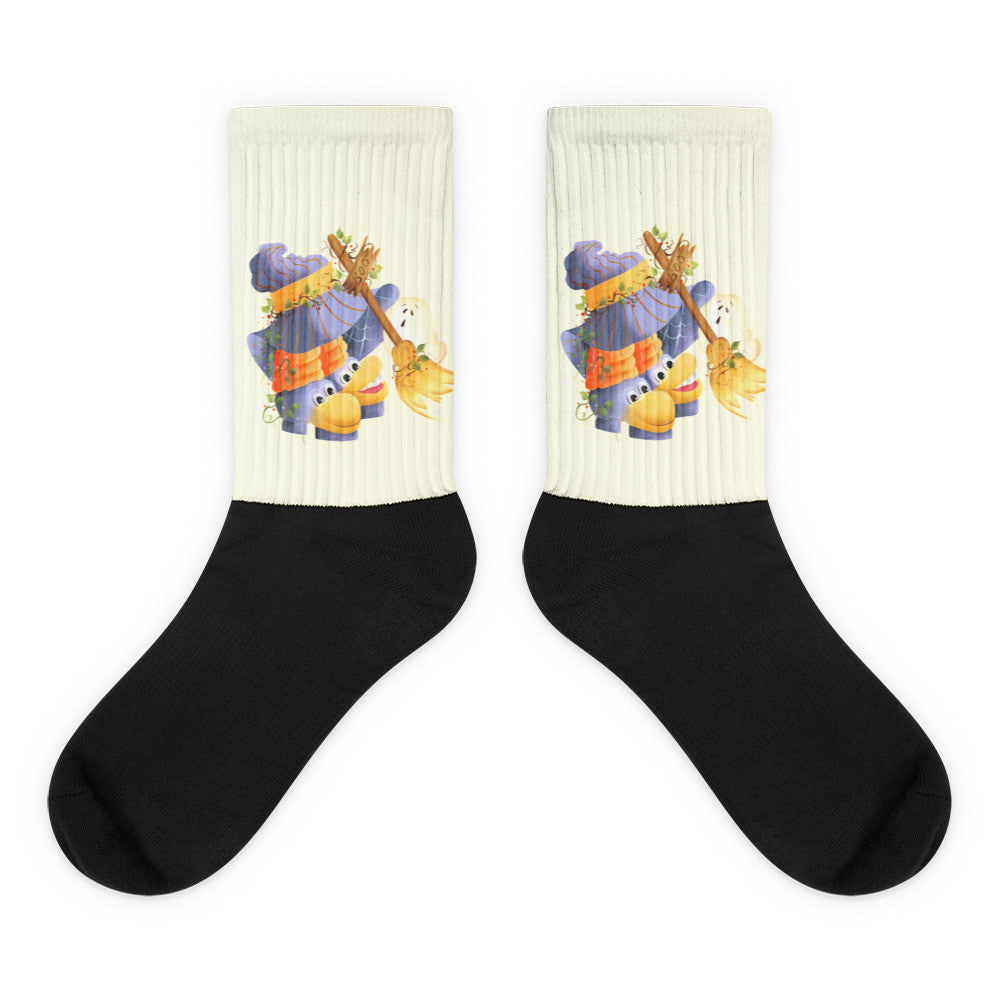 Halloween Sweeping - Black foot socks