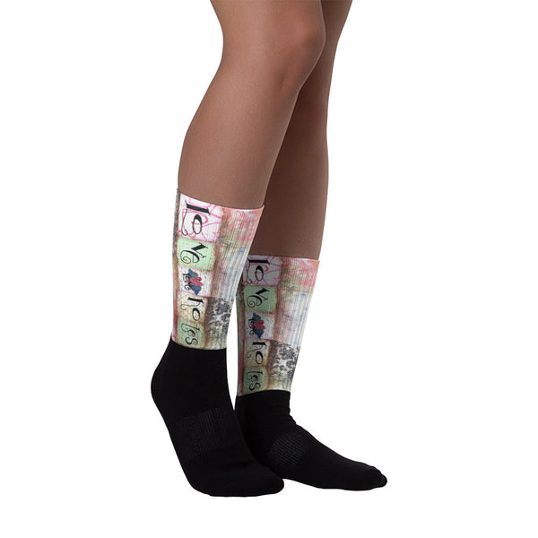Love Notes - Black foot socks