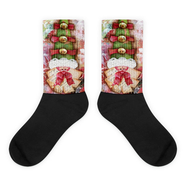 Jingle Bell Santa Hat Black foot socks