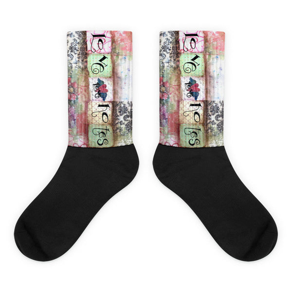 Love Notes - Black foot socks