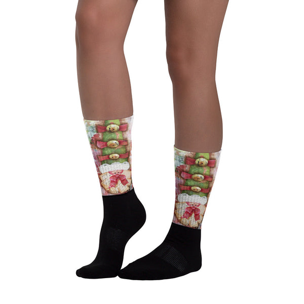 Jingle Bell Santa Hat Black foot socks