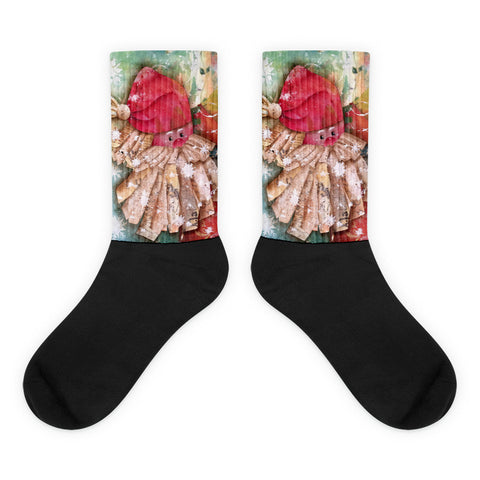 Ruffle Santa - Black foot socks